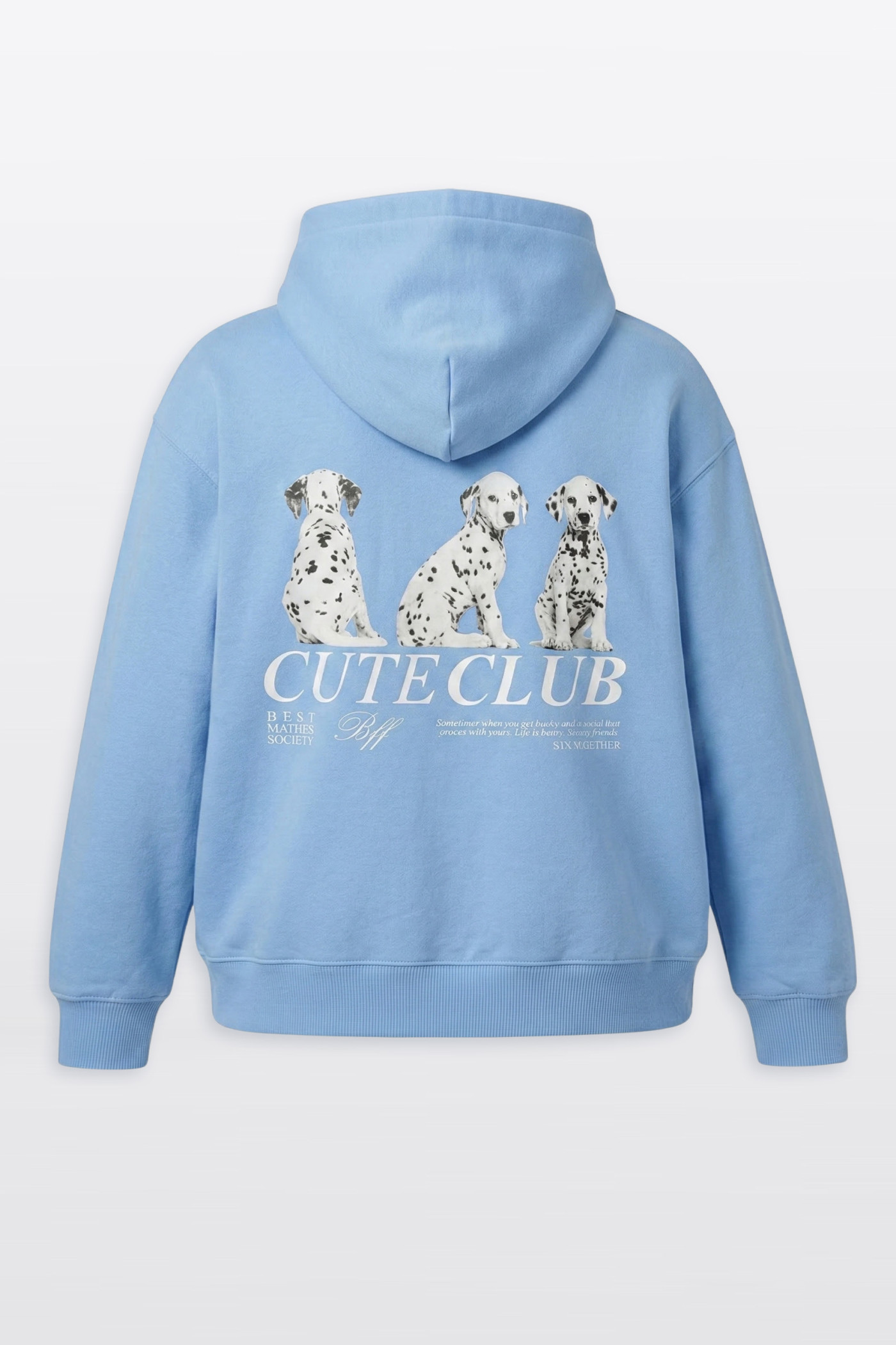 Niebieska bluza BOXY z autorską grafiką z tyłu