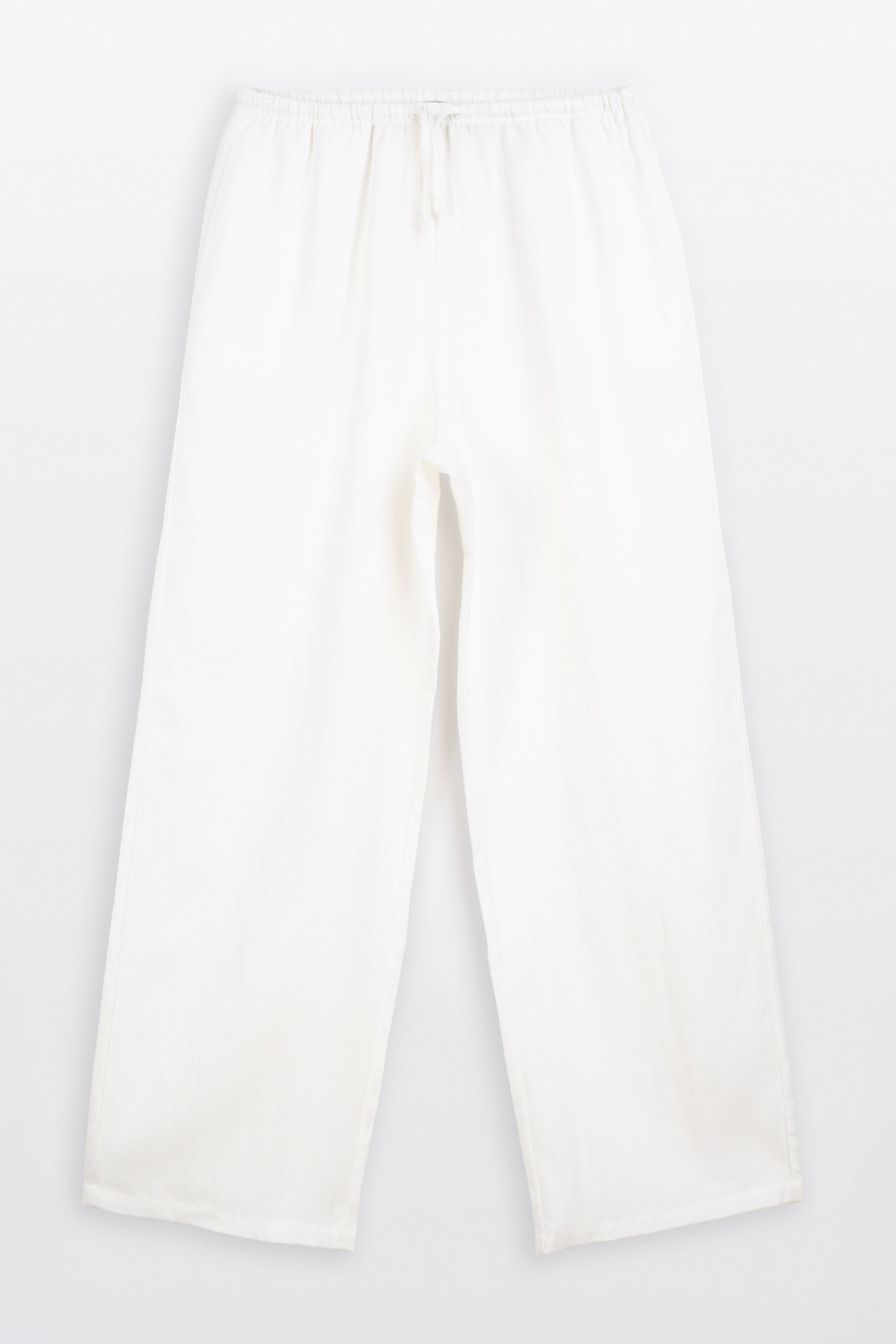 Białe spodnie WIDE LEG z tkaniny