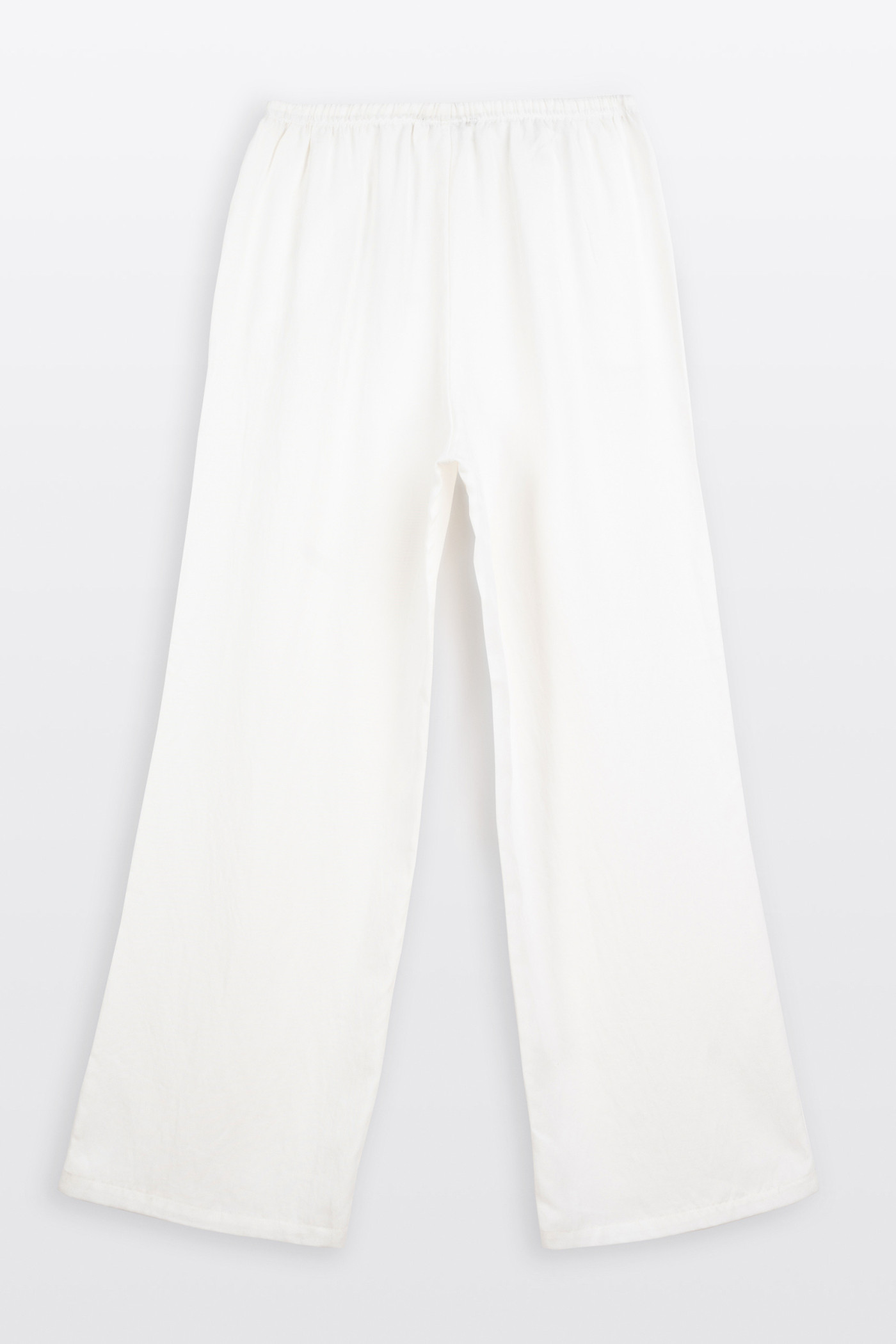 Białe spodnie WIDE LEG z tkaniny