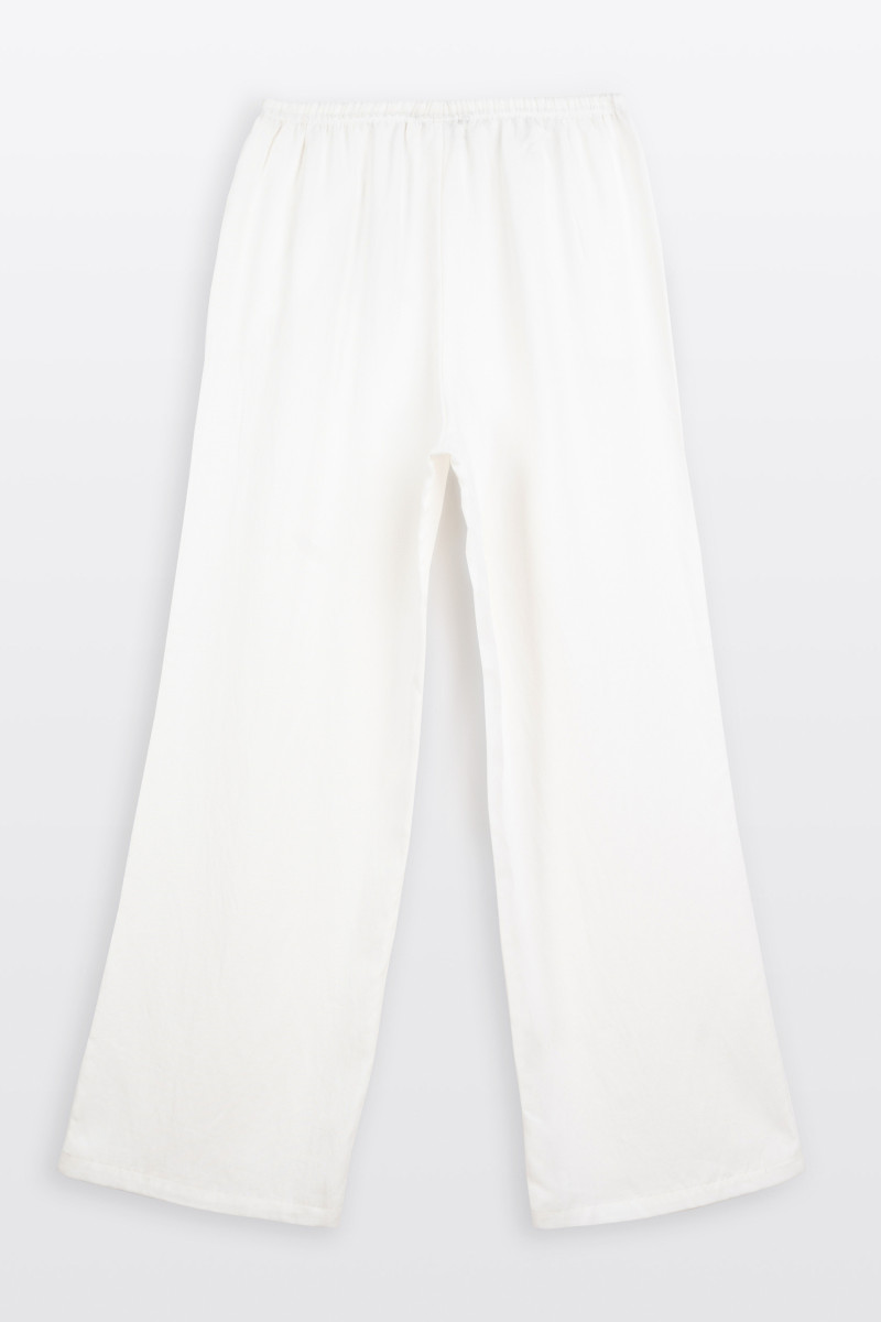 Białe spodnie WIDE LEG z tkaniny