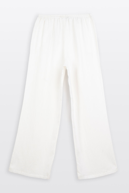 Białe spodnie WIDE LEG z tkaniny