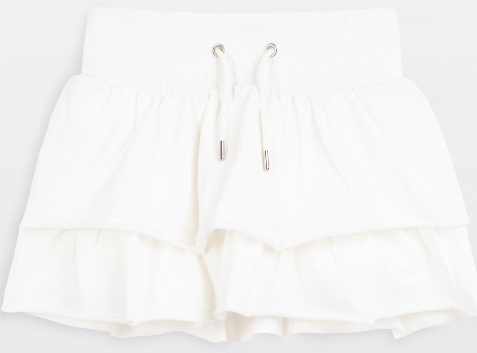 Kremowa spódnica mini z falbankami