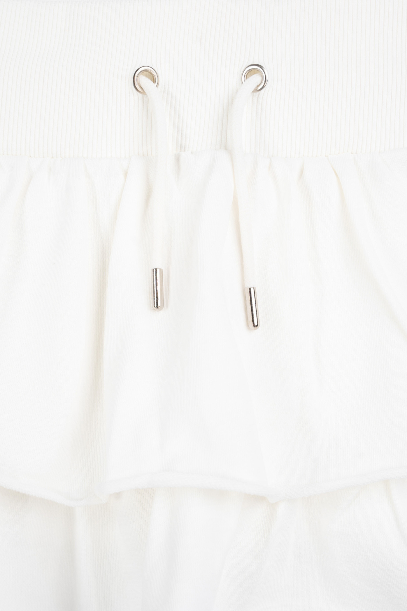 Kremowa spódnica mini z falbankami