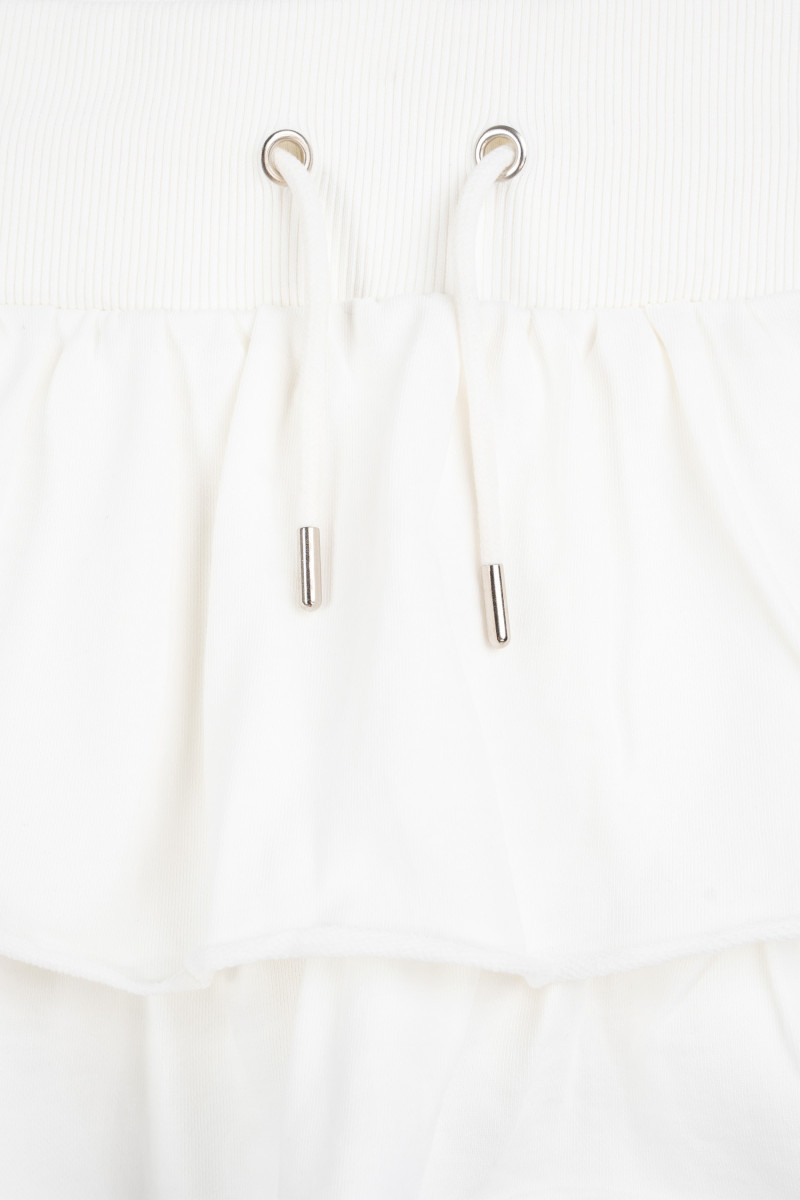 Kremowa spódnica mini z falbankami
