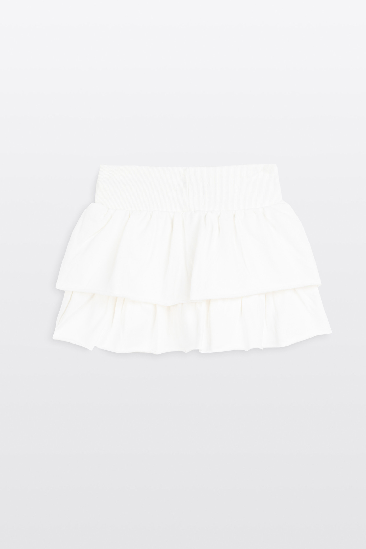 Kremowa spódnica mini z falbankami