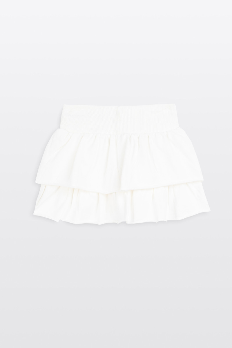 Kremowa spódnica mini z falbankami