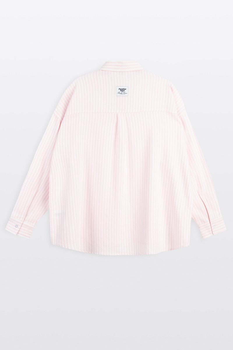 Różowa koszula OVERSIZE w prążki