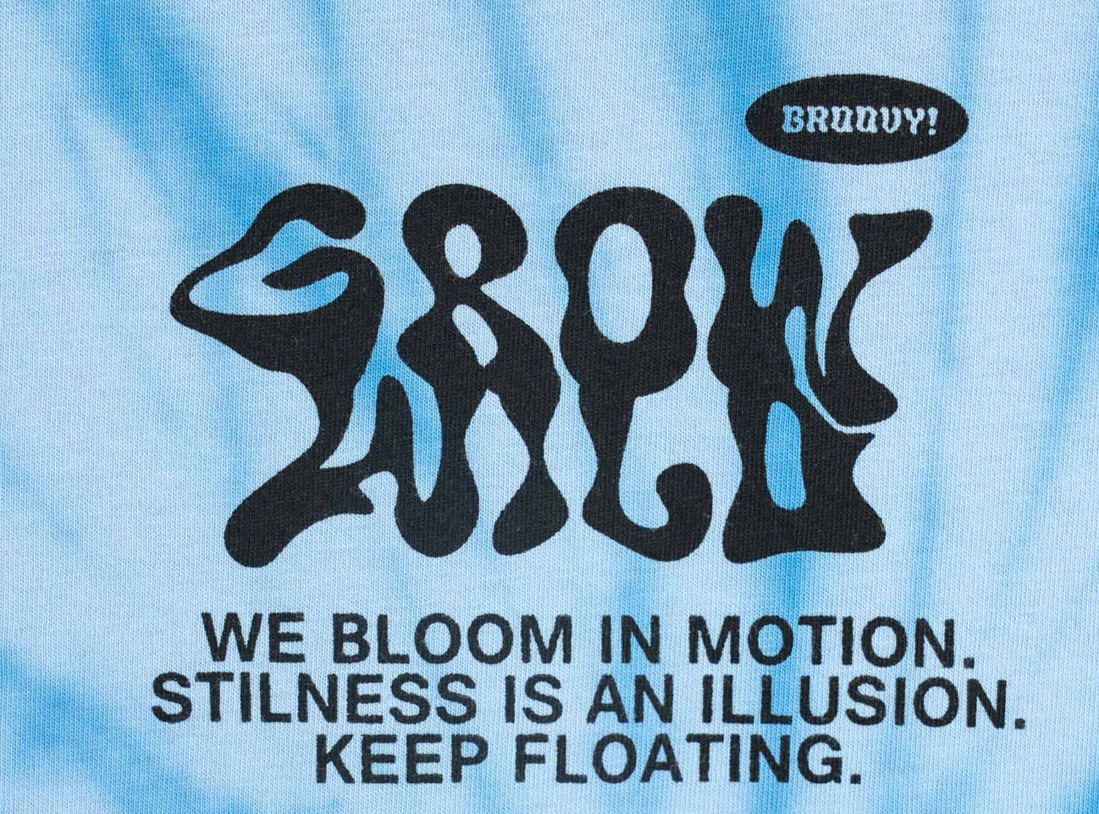 Niebieski t-shirt LOOSE z nadrukiem tie dye na całości