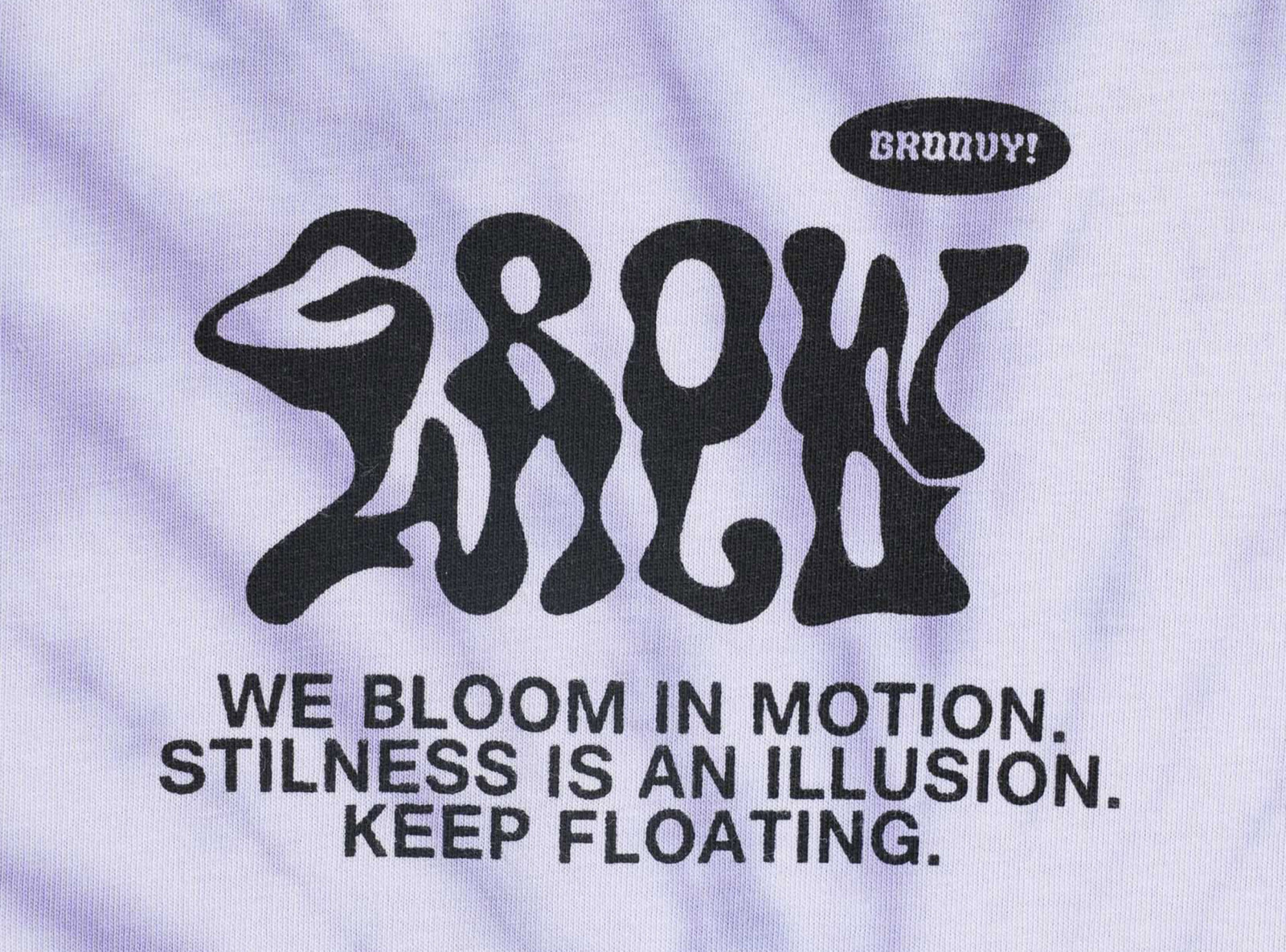 Fioletowy t-shirt LOOSE z nadrukiem tie dye na całości