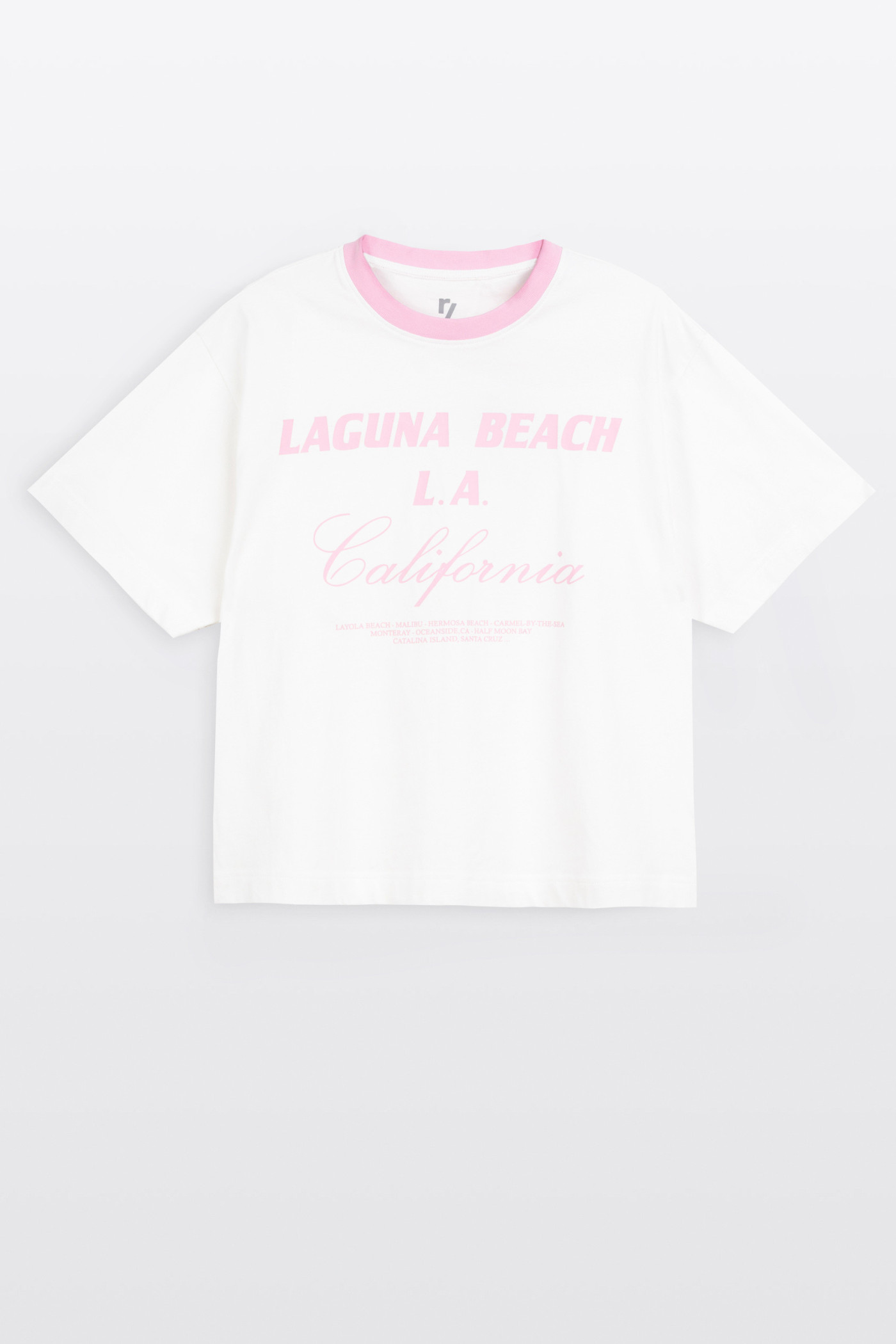 Biały-shirt CROPPED z autorską grafika z rzodu