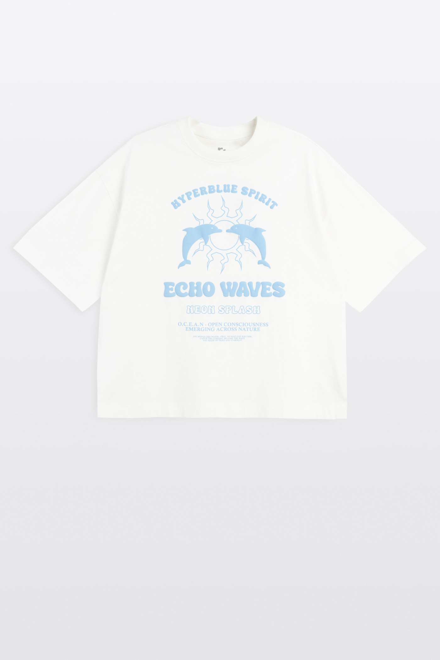 Biały t-shirt BOXY z autorską grafika z przodu