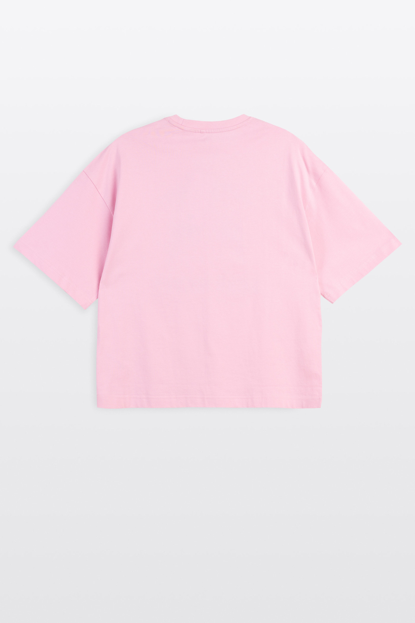 Różowy t-shirt BOXY z autorską grafika z przodu