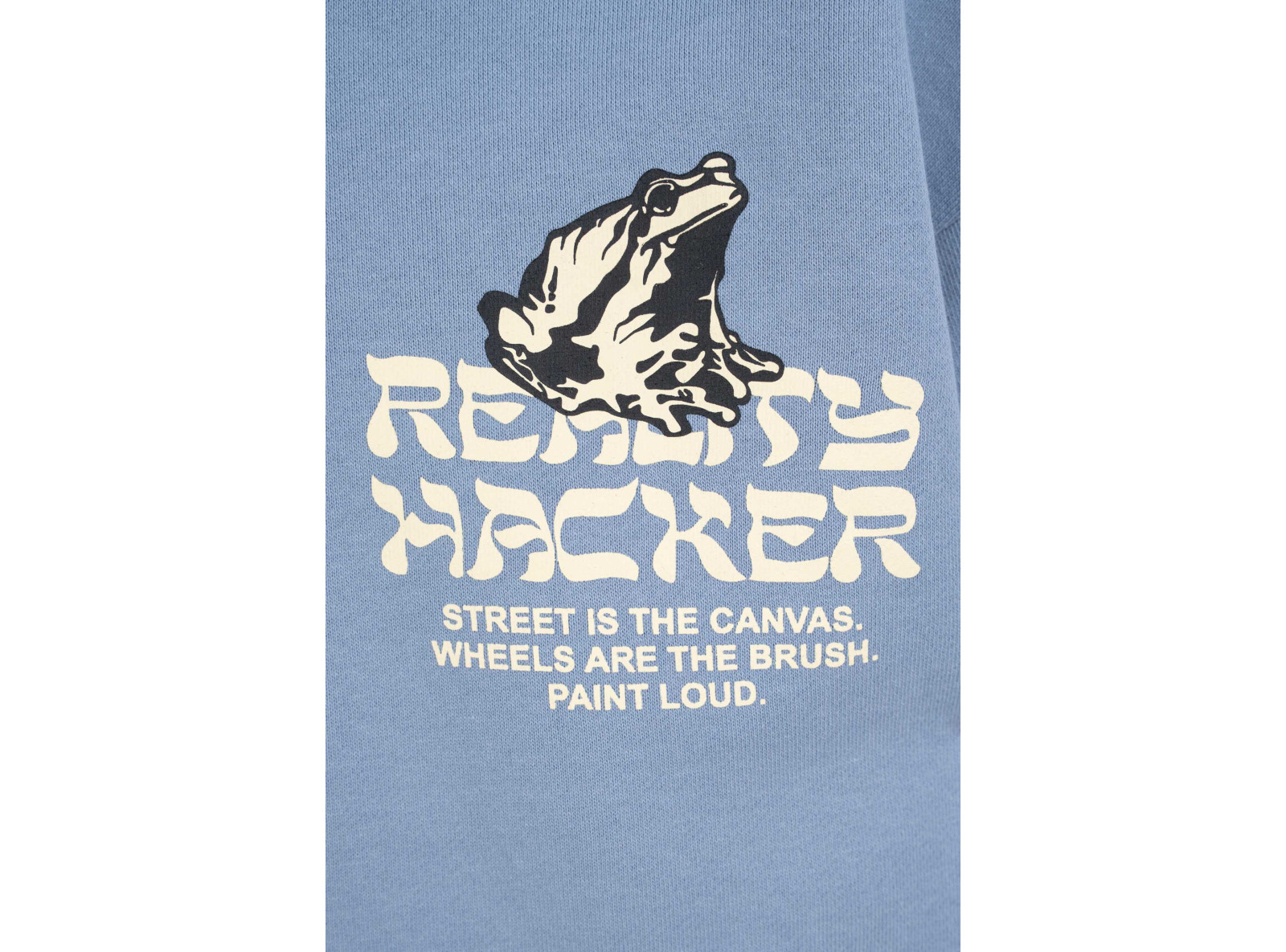 Niebieska bluza REGULAR z autorską grafiką z tyłu