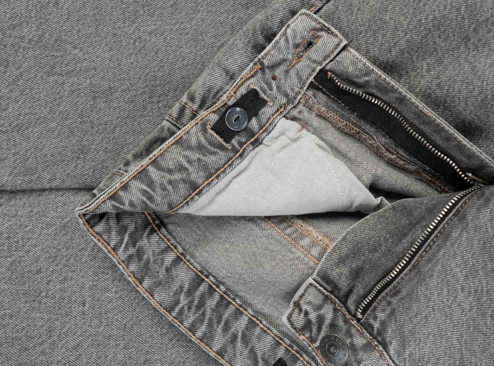 Szare spodnie jeansowe BAGGY z haftem na nogawce