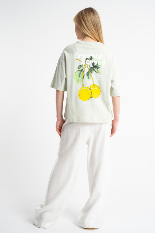 Białe spodnie WIDE LEG z tkaniny