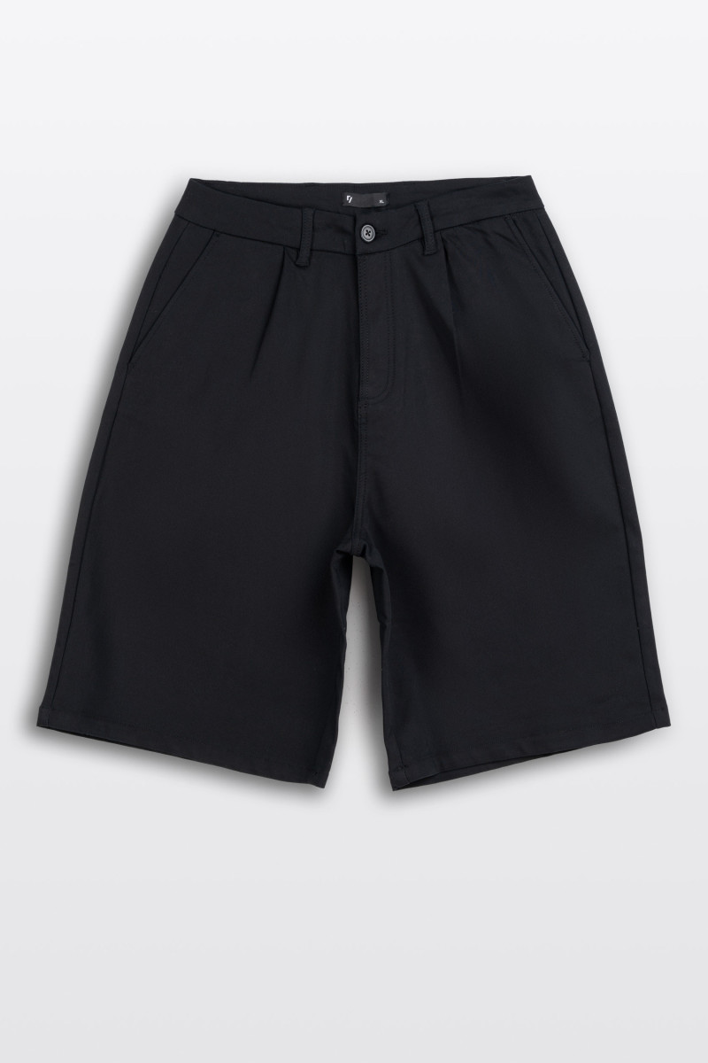 Czarne tkaninowe krótkie spodenki JORTS, bez nadruków