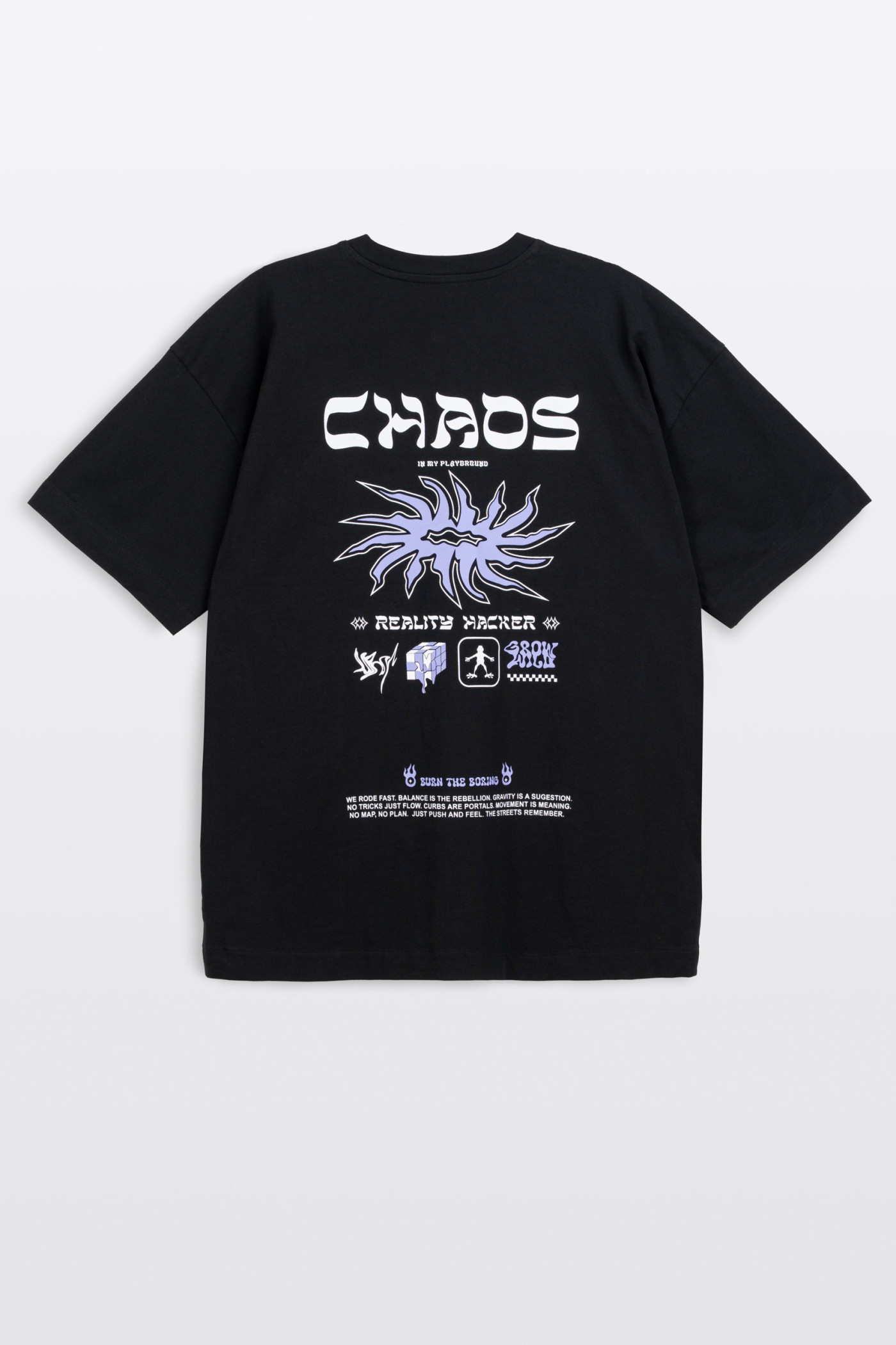 Czarny t-shirt OVERSIZE z autorską grafiką z tyłu
