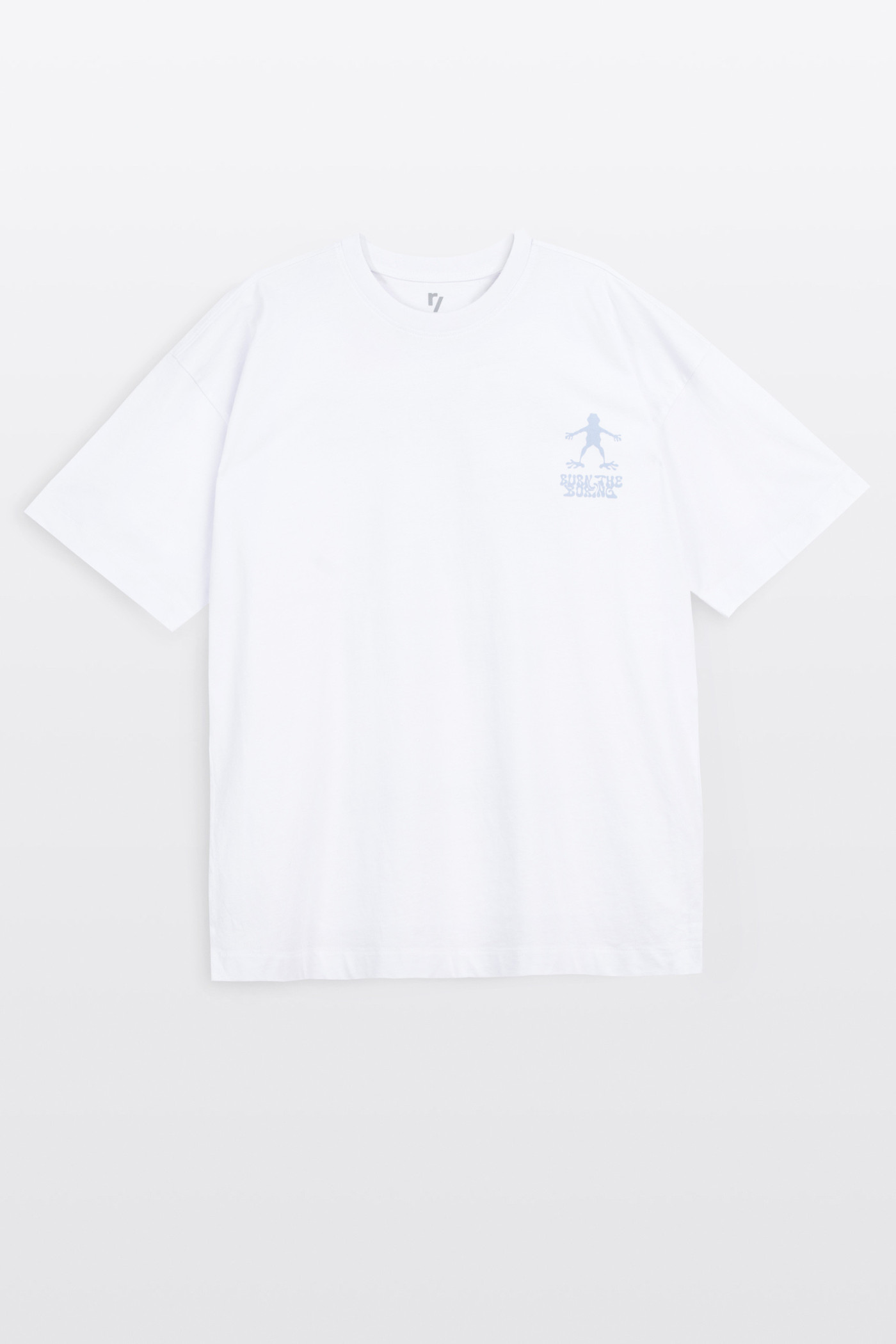 Biały t-shirt OVERSIZE z autorską grafika z tyłu