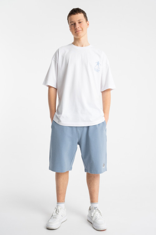 Biały t-shirt OVERSIZE z autorską grafika z tyłu