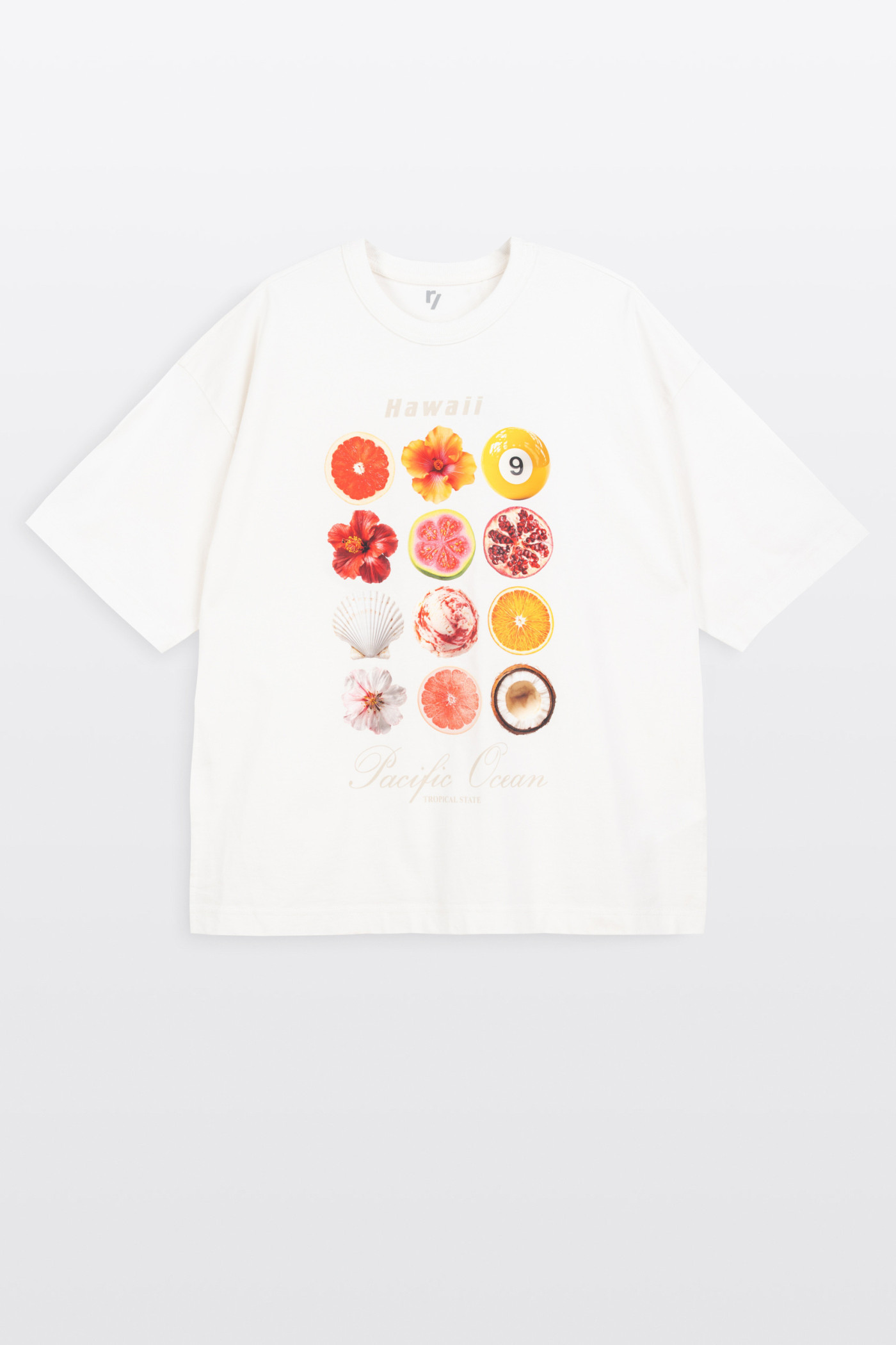 Biały t-shirt OVERSIZE z autorską grafika z przodu