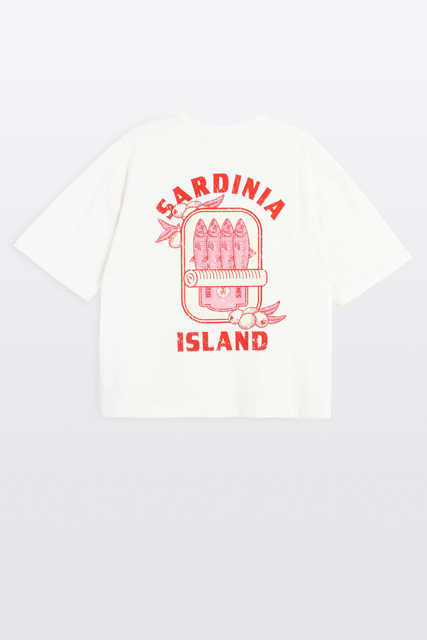 Biały t-shirt BOXY z autorską grafika z przodu