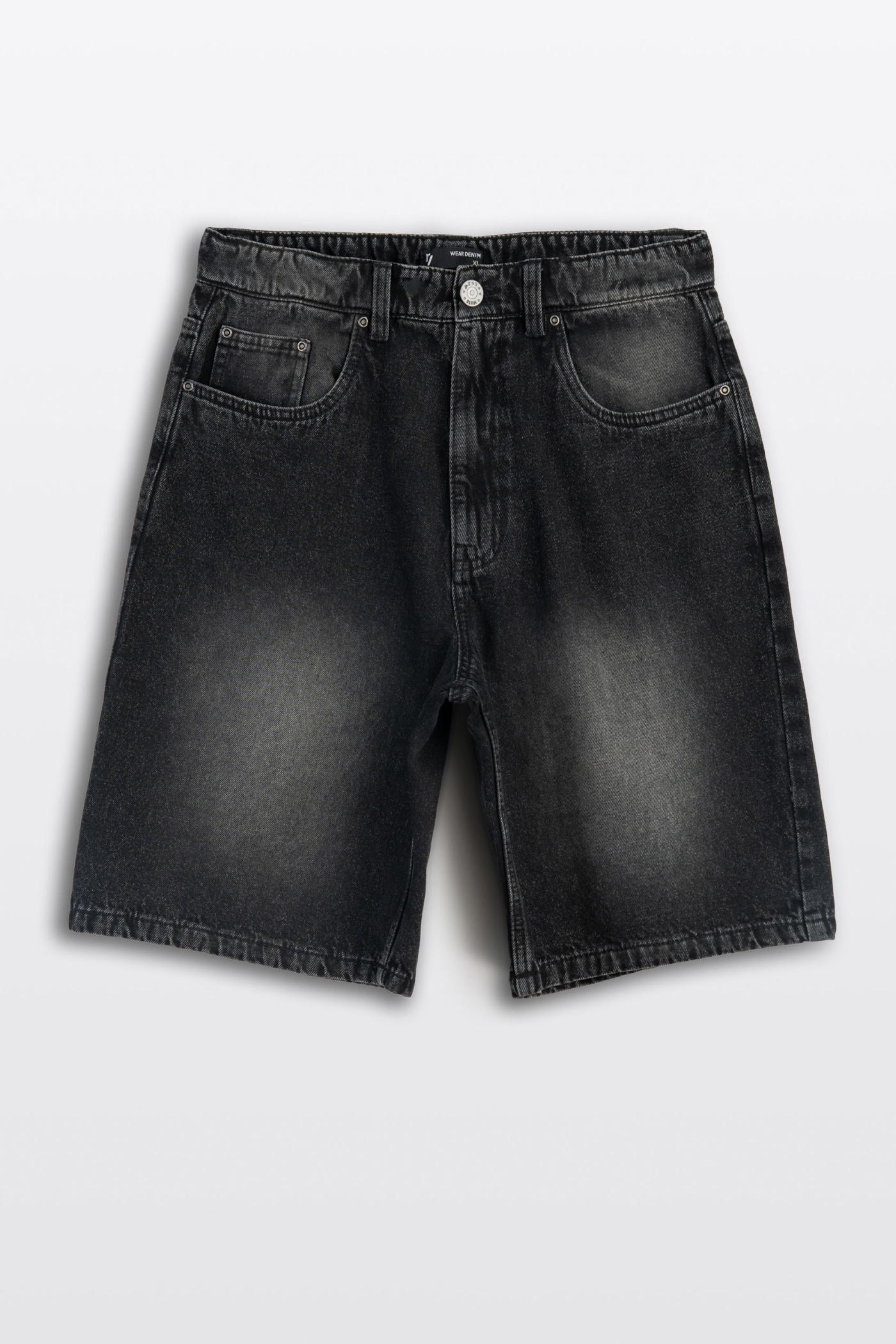 Szare krótkie spodenki jeansowe SKATER