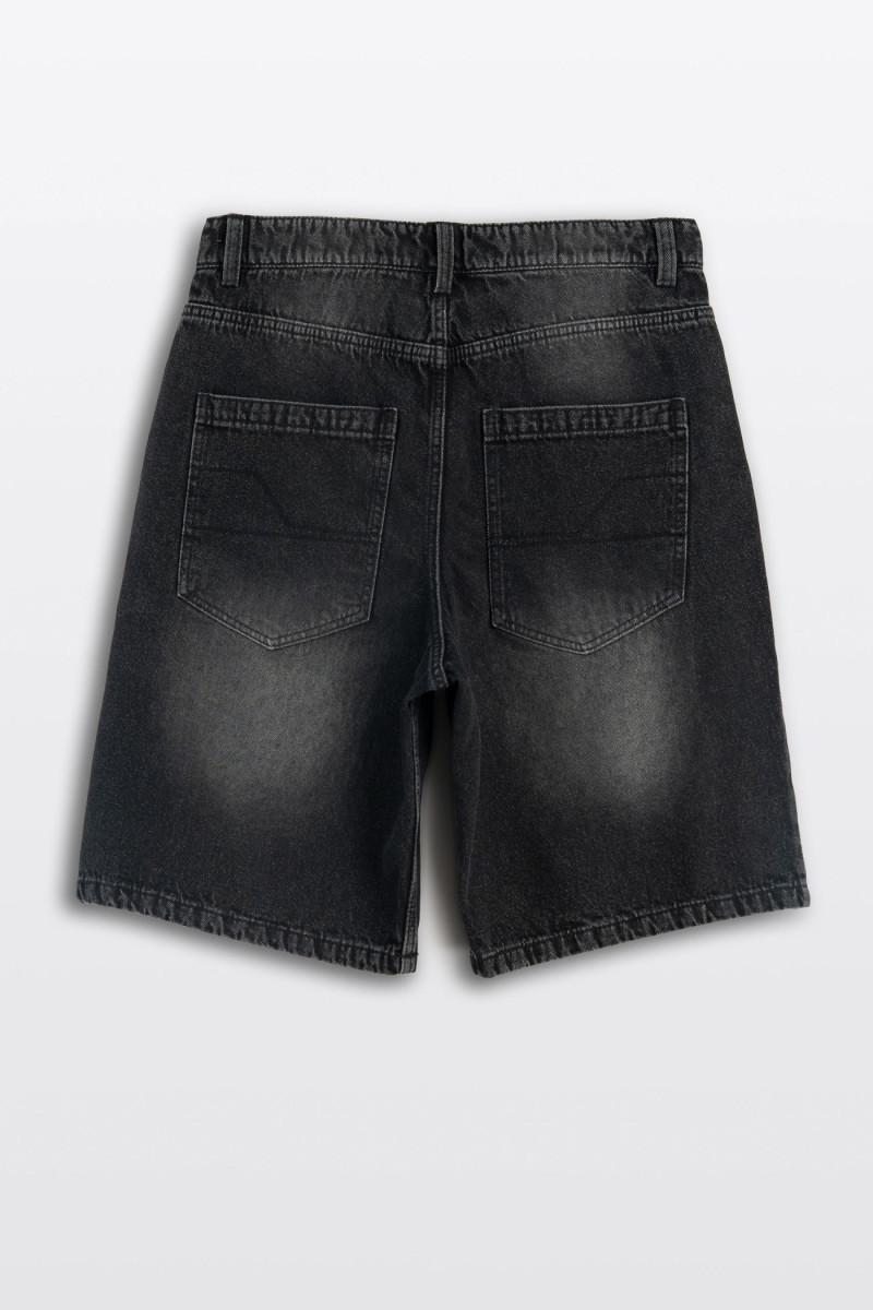 Szare krótkie spodenki jeansowe SKATER