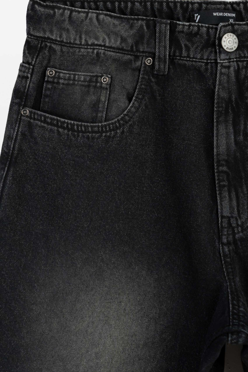 Szare krótkie spodenki jeansowe SKATER