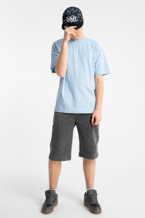 Ciemnoszare krótkie spodenki jeansowe REGULAR