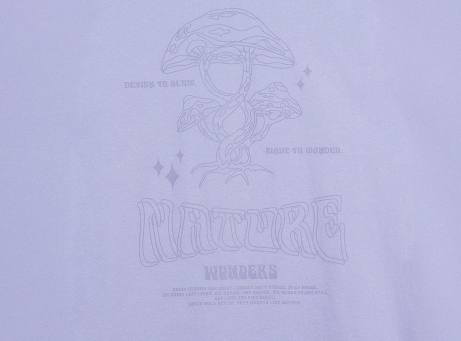 Fioletowy t-shirt LOOSE z autorską grafika z tyłu