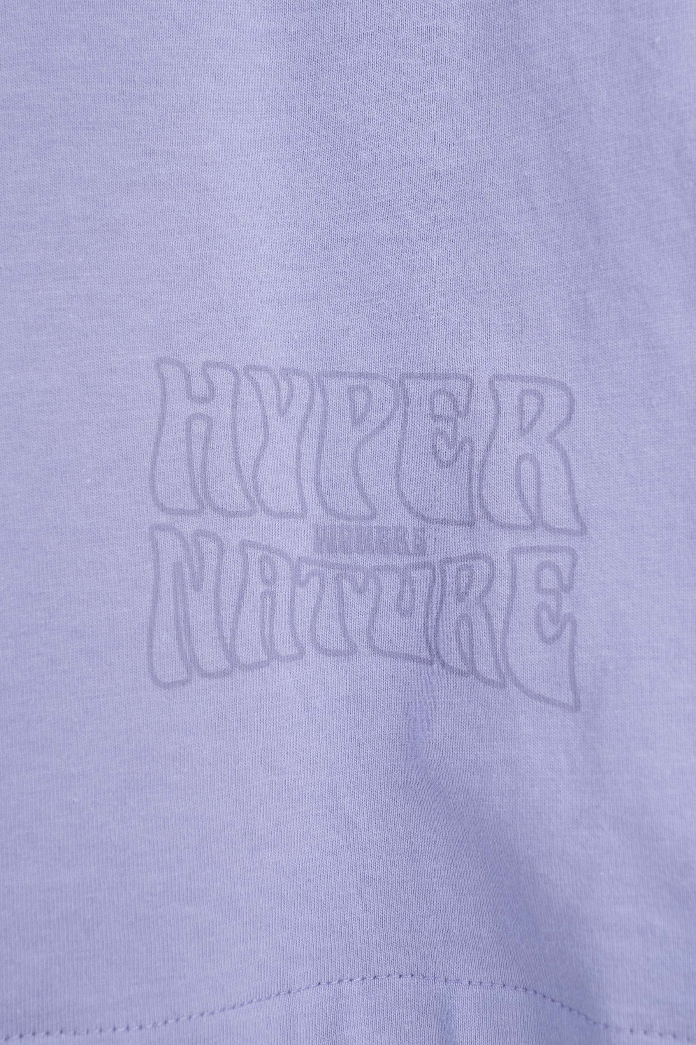 Fioletowy t-shirt LOOSE z autorską grafika z tyłu