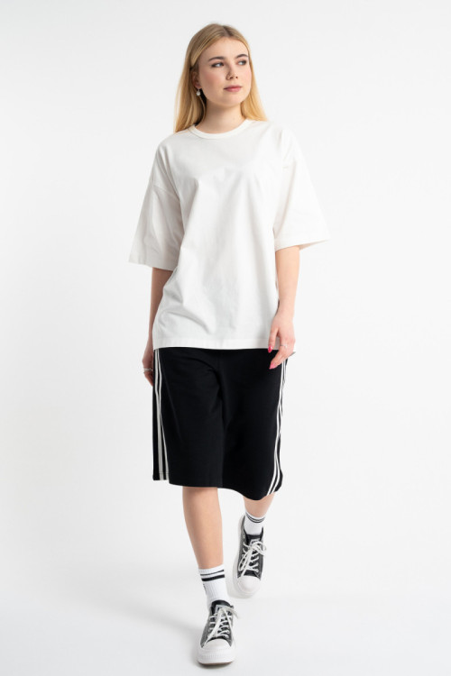 Biały t-shirt OVERSIZE z autorską grafika z tyłu