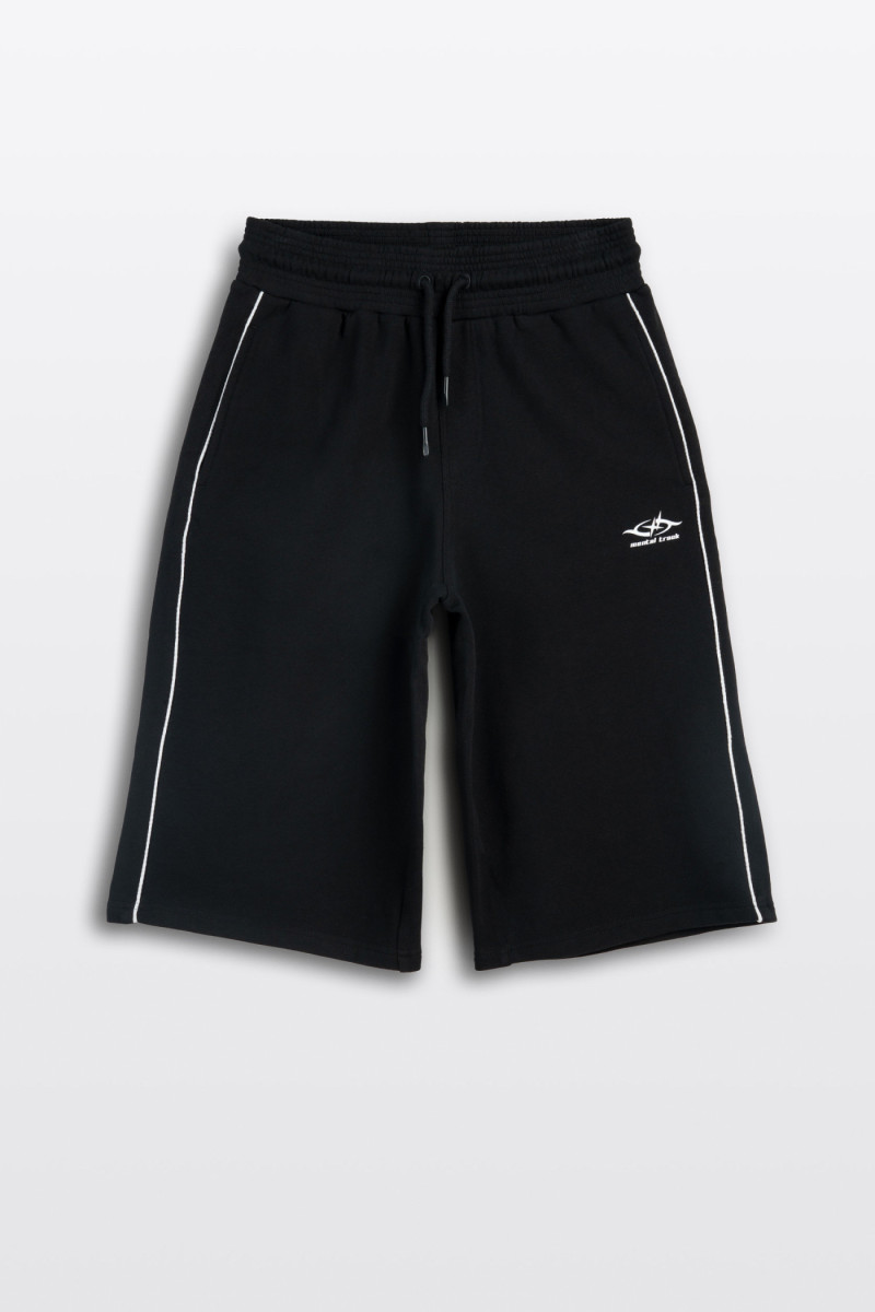 Czarne krótkie spodenki z białym lampasem