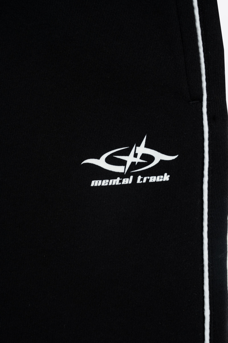 Czarne krótkie spodenki z białym lampasem