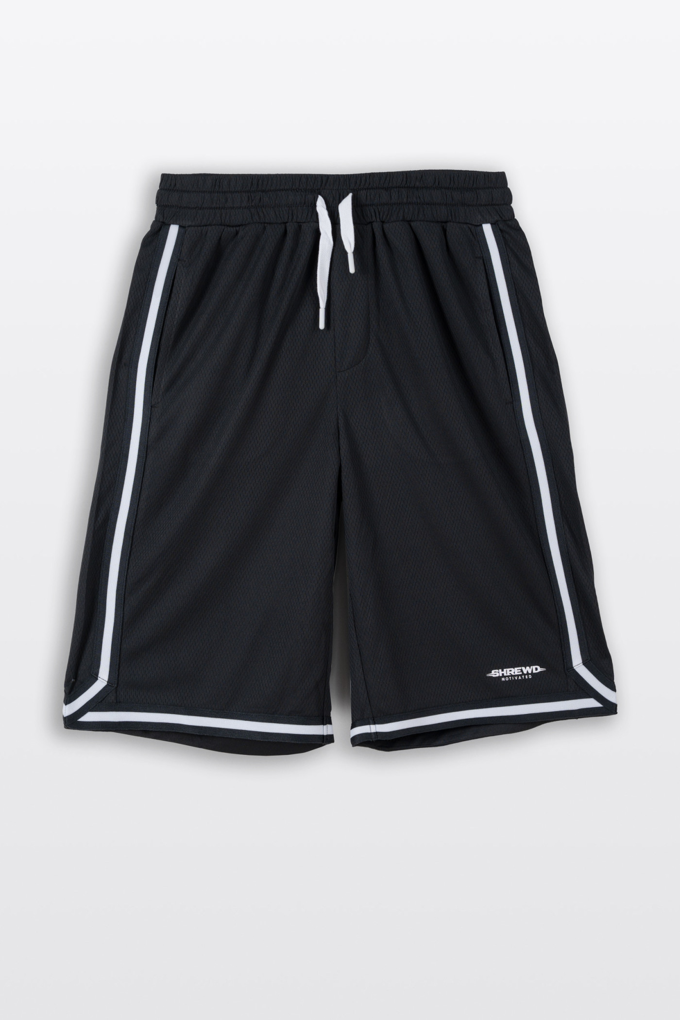 Czarne krótkie spodenki z kontrastowymi lampasami