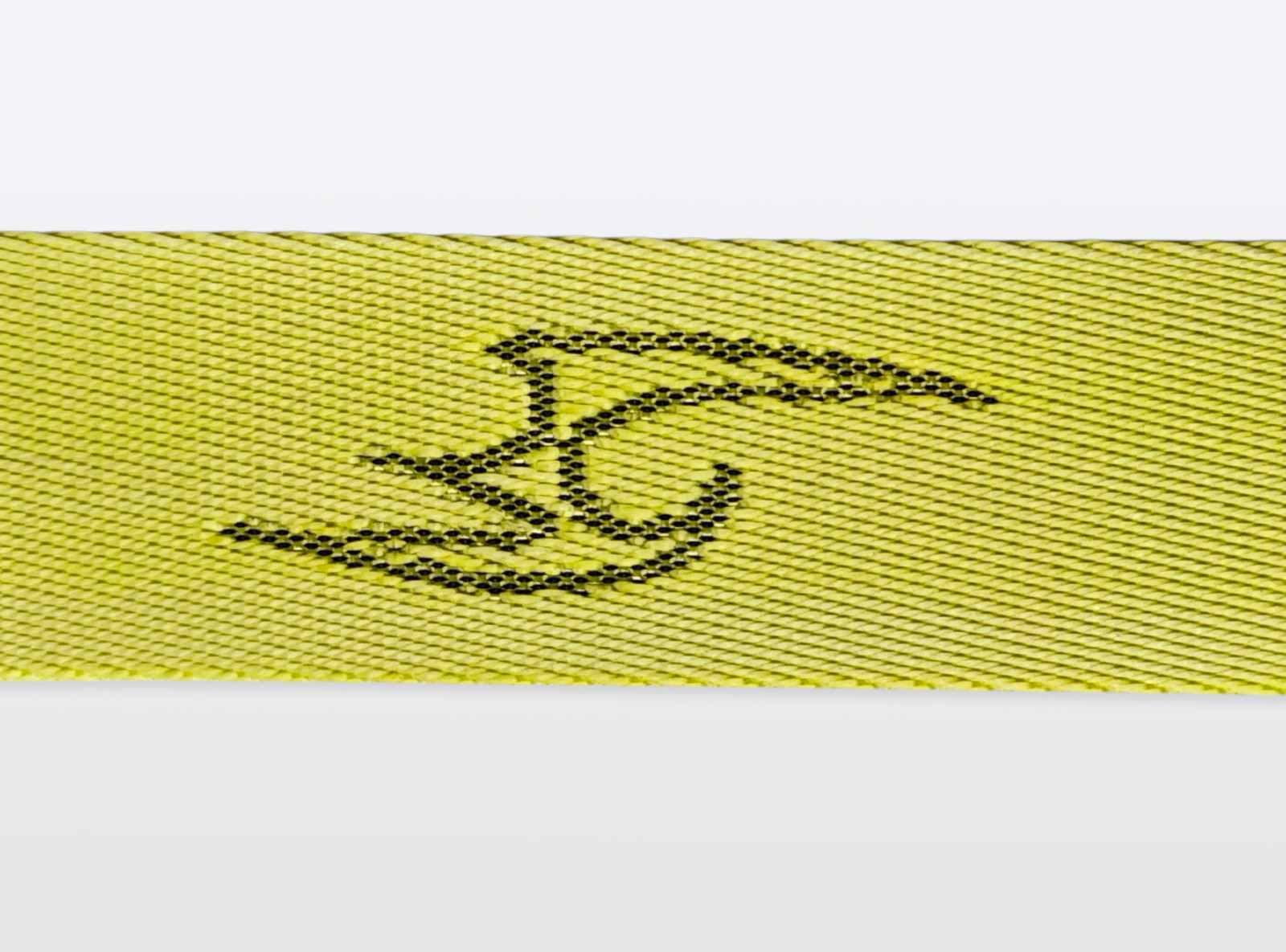 Żółty fluo brelok z taśmy szutrowej z autorską grafiką