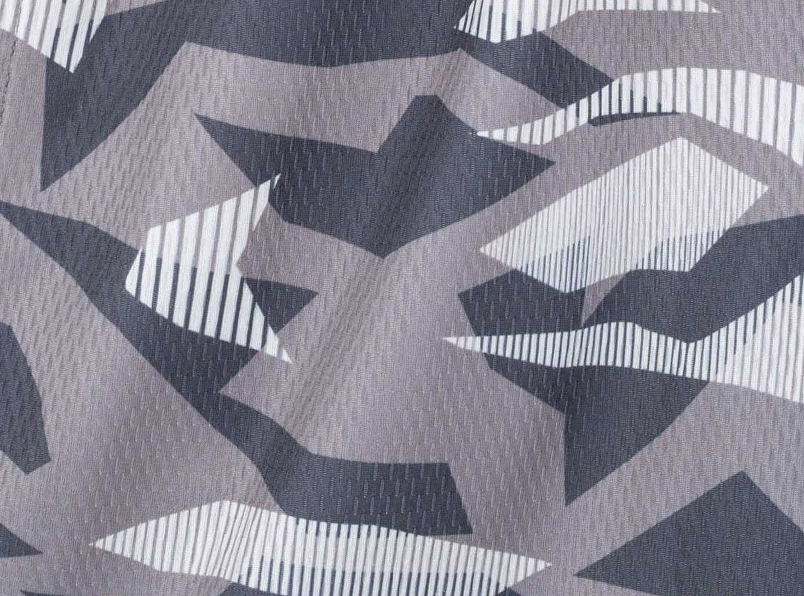 Szare krótkie spodenki z kontrastowymi lampasami z nadrukiem na całości