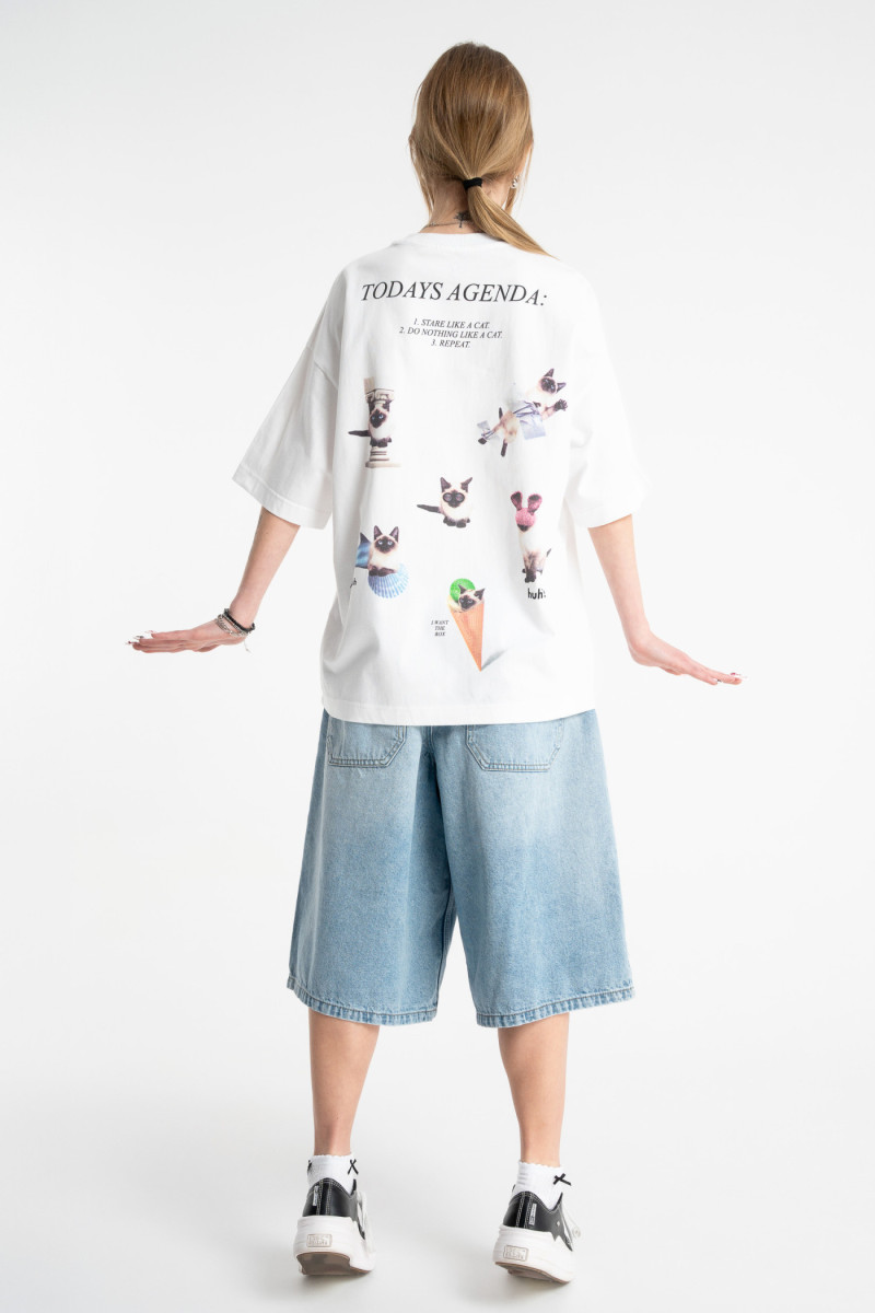 Niebieskie krótkie spodenki jeansowe model JORTS z efektem sprania