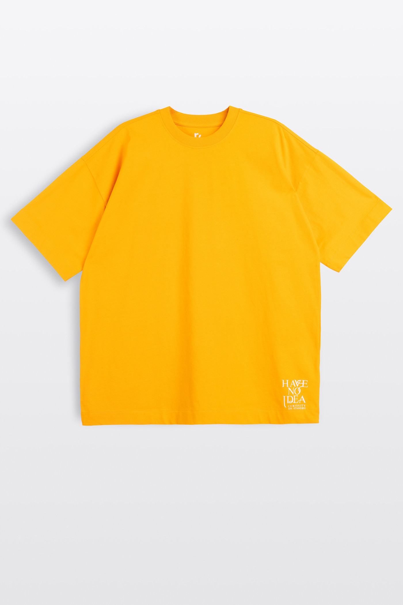 Żółty t-shirt OVERSIZE z autorską grafiką z tyłu