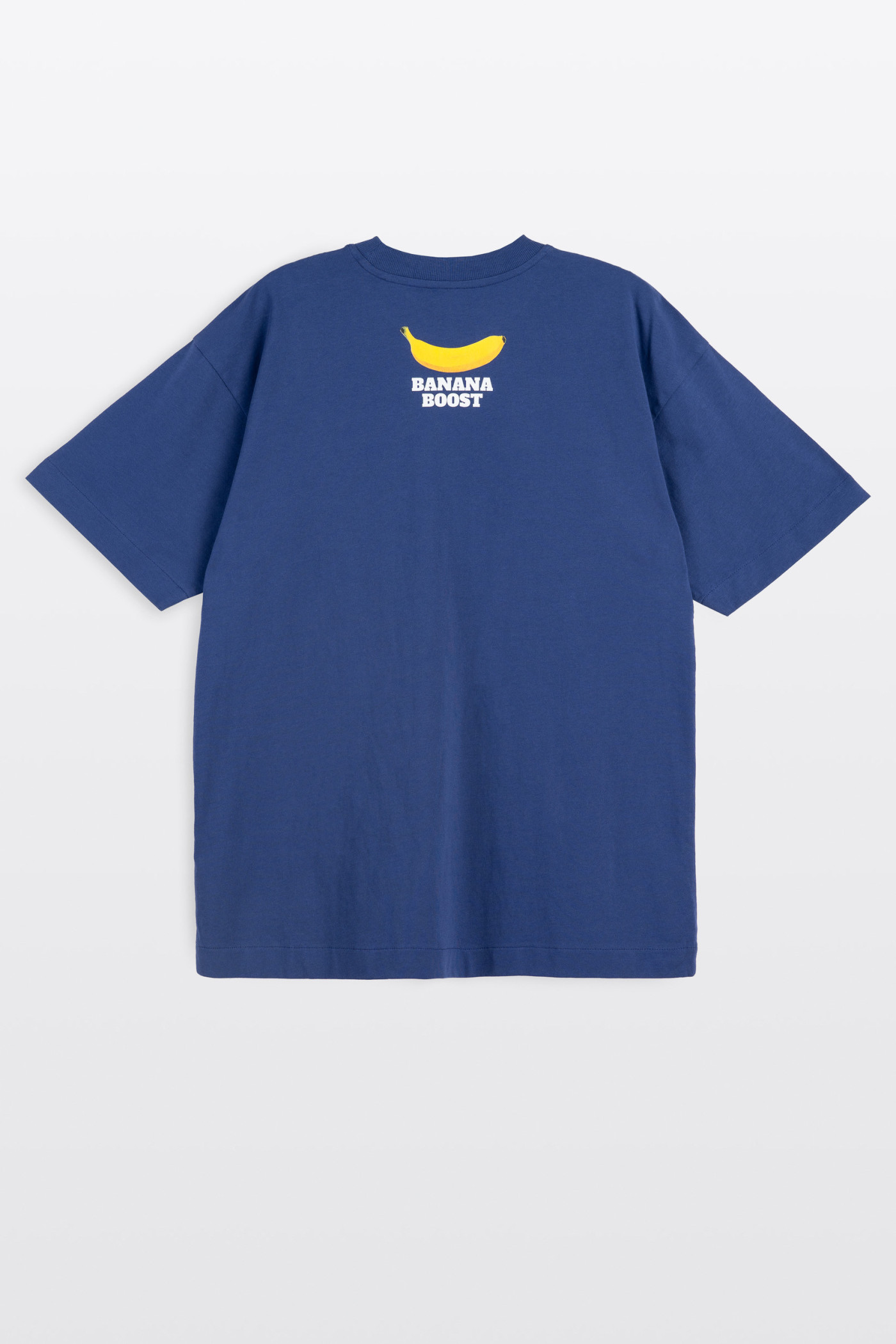 Granatowy t-shirt LOOSE z autorską grafiką z przodu