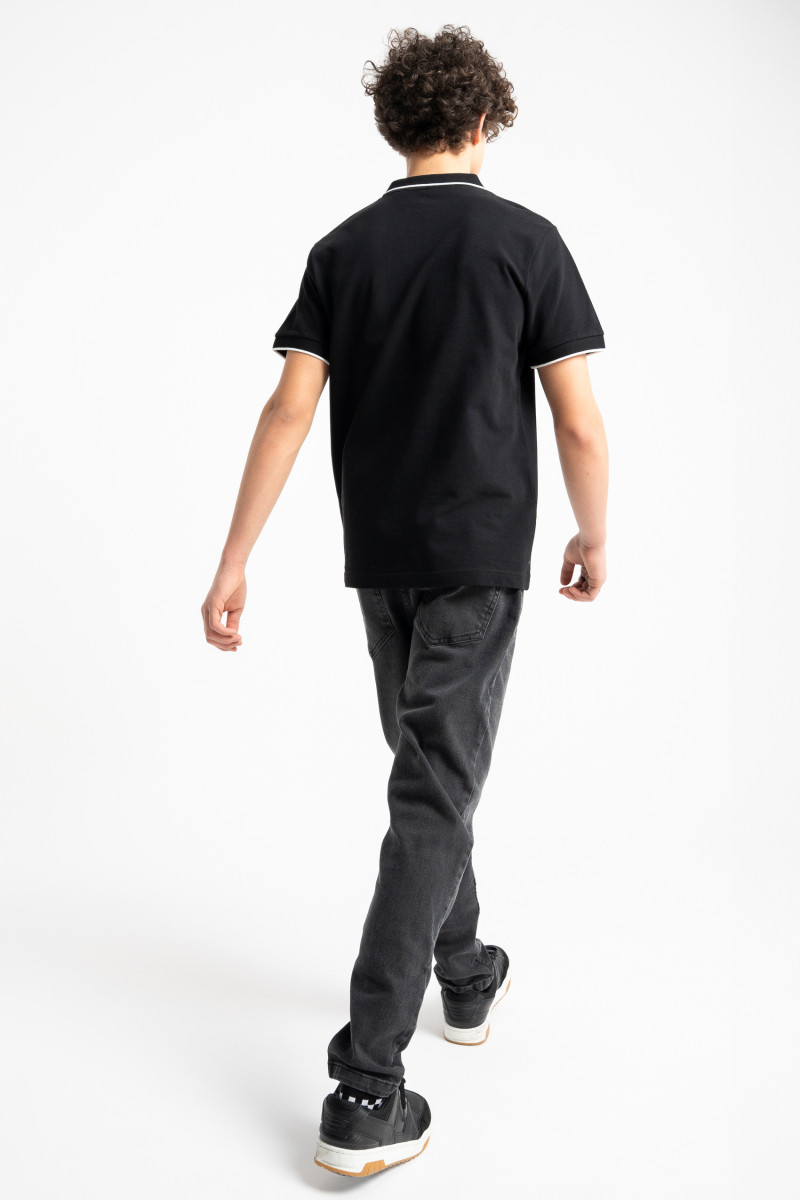 Ciemnoszare spodnie jeansowe SLIM z przetarciami