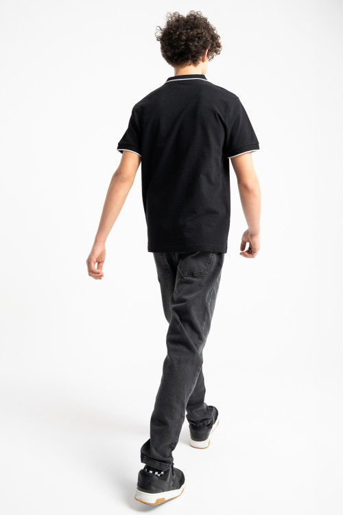 Ciemnoszare spodnie jeansowe SLIM z przetarciami