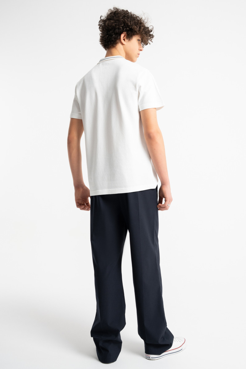 Granatowe spodnie garniturowe REGULAR z kantem