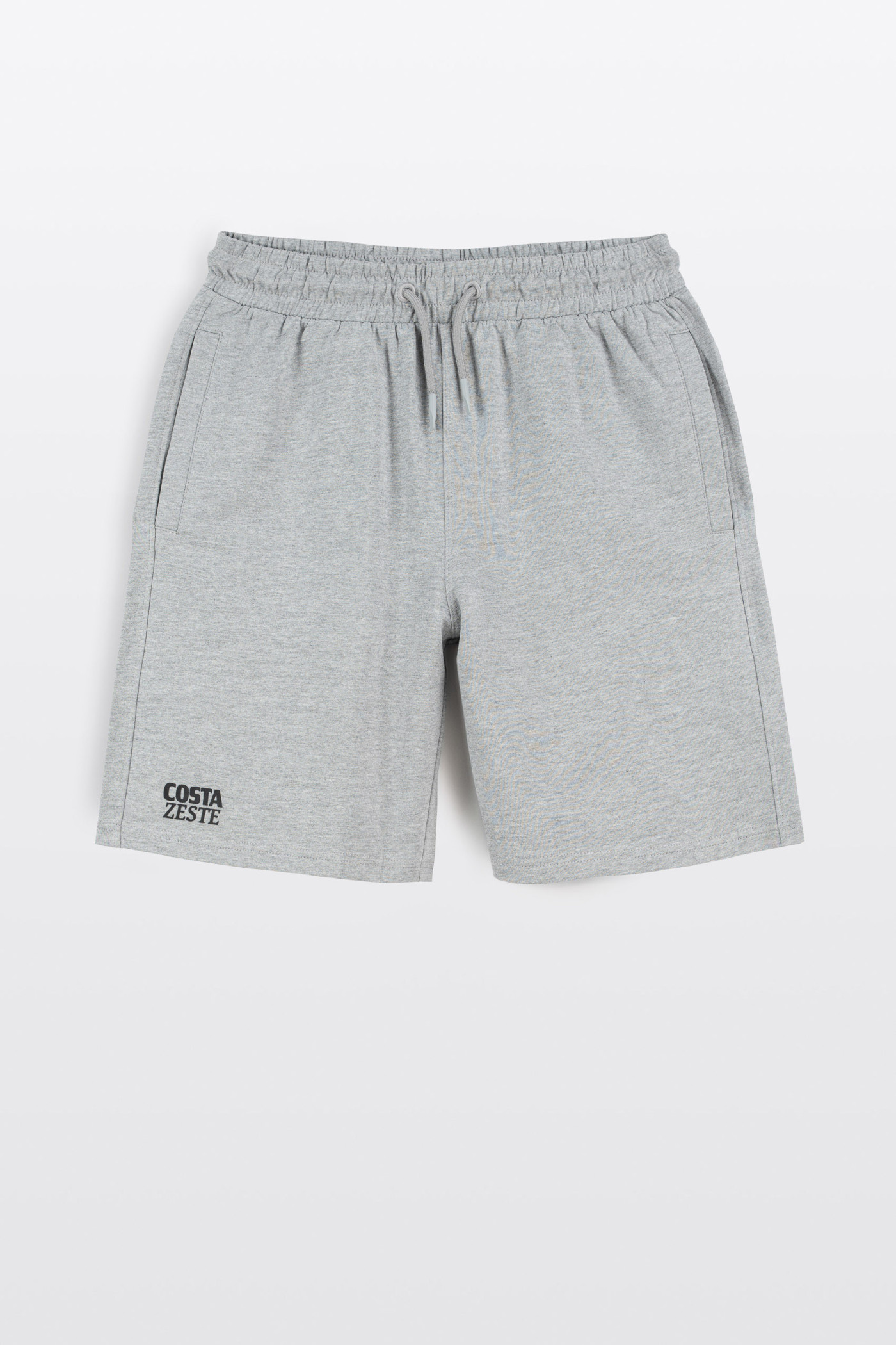 Szare krótkie spodenki z minimalistycznym nadrukiem