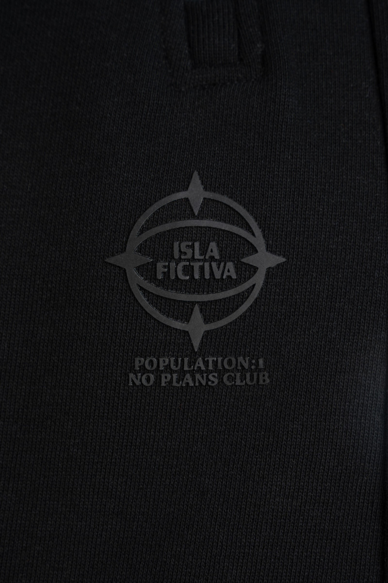 Czarne krótkie spodenki z minimalistycznym nadrukiem