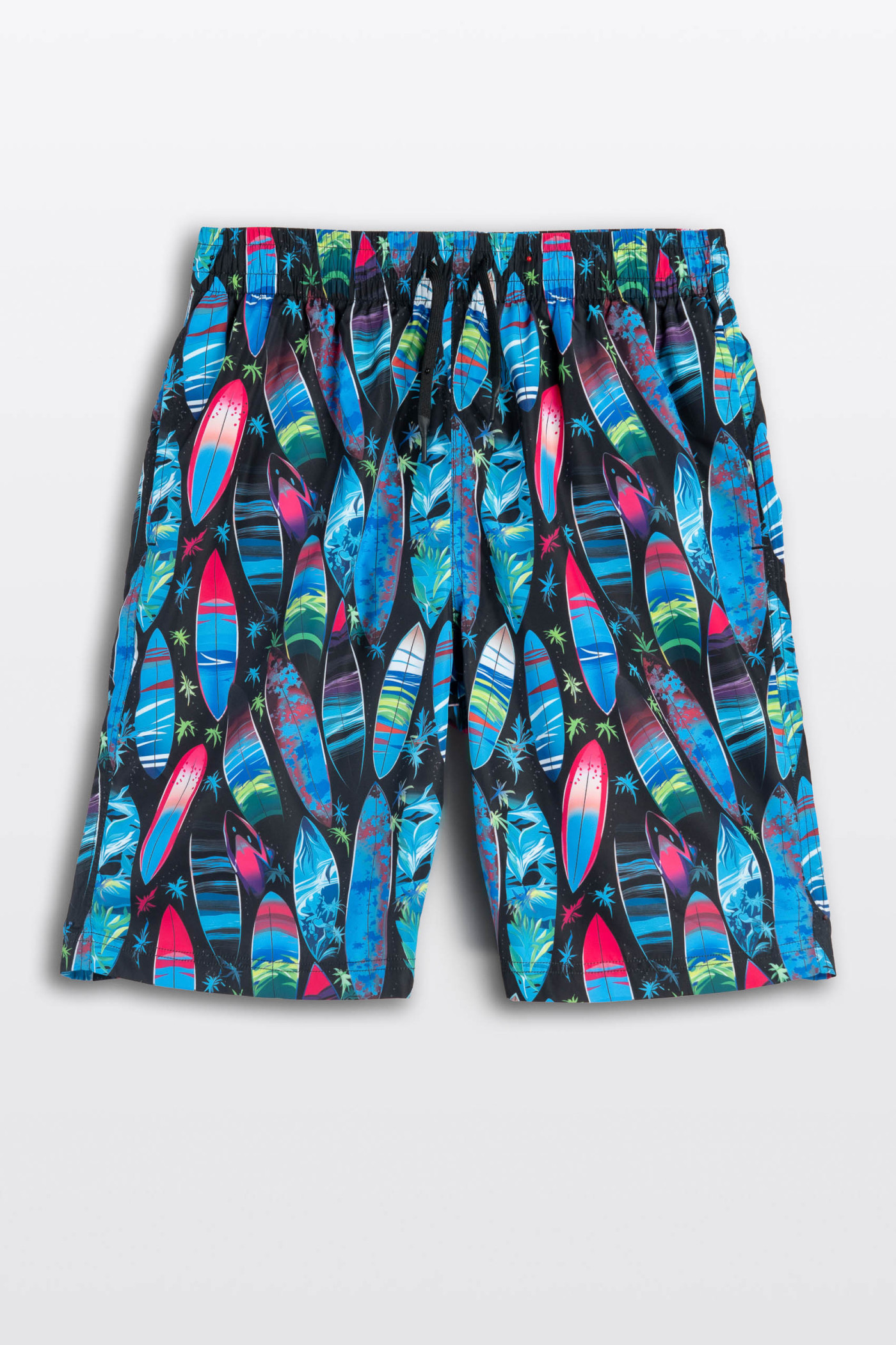 Niebieskie szorty kąpielowe z nadrukiem na całości