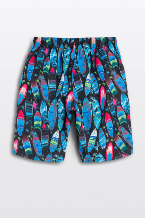 Niebieskie szorty kąpielowe z nadrukiem na całości