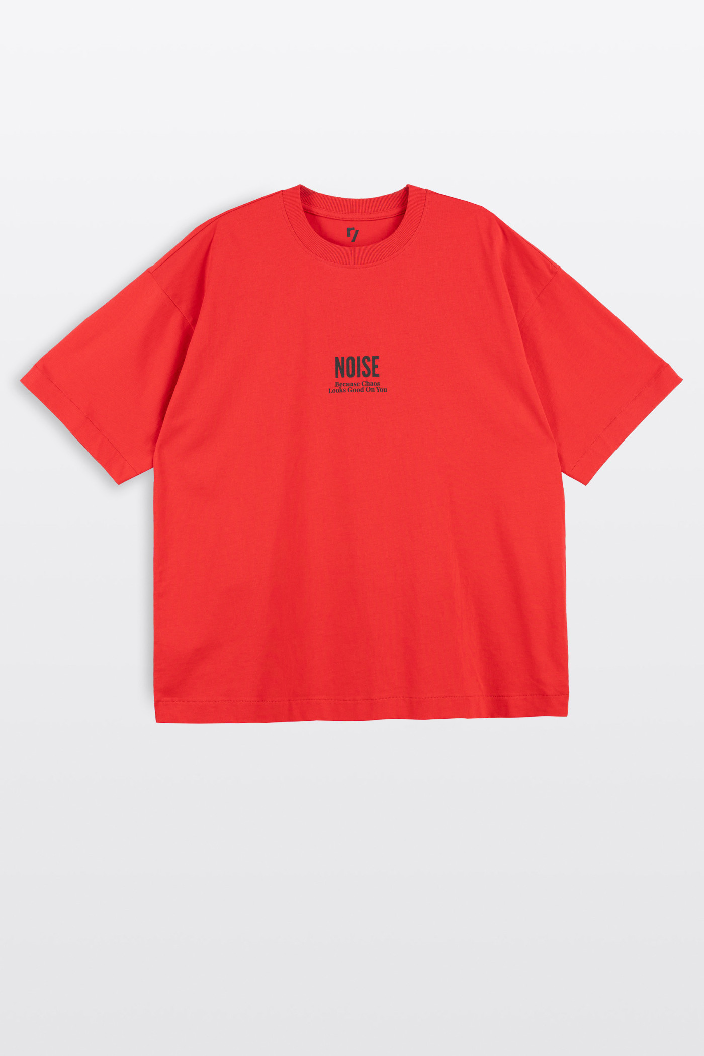 Czerwony t-shirt LOOSE z autorską grafiką z tyłu