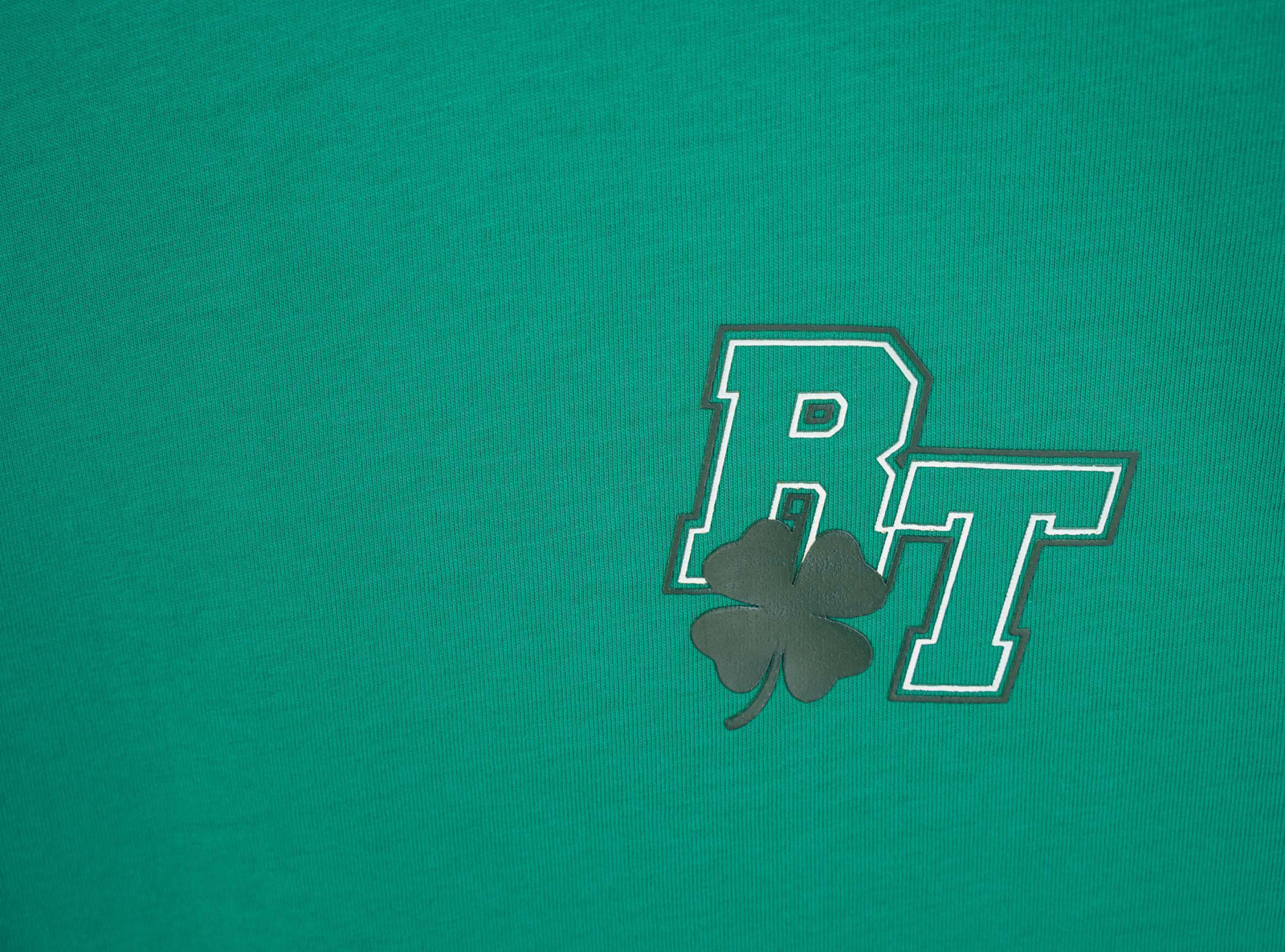Zielony t-shirt REGULAR z autorską grafiką z tyłu