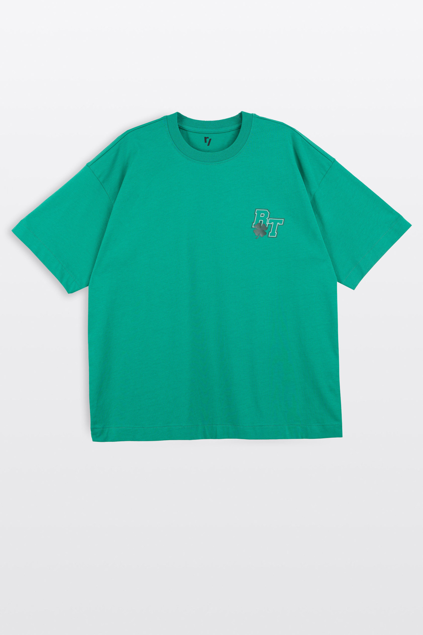 Zielony t-shirt REGULAR z autorską grafiką z tyłu